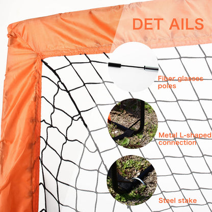 Display4top Set of 2 Football Goal with Carry Bag, Footballs Net for Kids Teens, Foldable Pop-up Goals Indoor Outdoor Sport Training for Garden, Park,