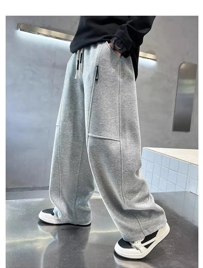 Kids Loose Cotton Sports Pants, Casual Wide-Leg Trousers for Boys & Girls