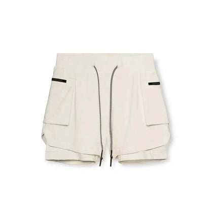 Men 2 in 1 Running Training Joggers Gym Shorts With Phone Pocket